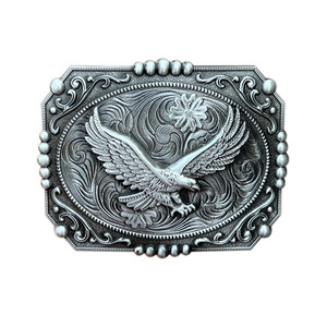 个性化锌合金牛仔皮带扣，带模切印刷和电镀，适用于西部服饰 - Product Image 1