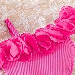 Nuovi Arrivi 2026: Set Casual per Bambine con Top Monospalla e <span class=keywords><strong>Shorts</strong></span> in Denim con Stampa a Cuori - Product Image 5