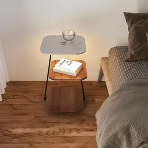 Luz de suelo sala de estar dormitorio carga inalámbrica estante creativo sofá junto a la lámpara de mesa de café lámpara de mesita de noche