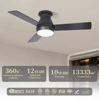 Ventilateur de plafond électrique à faible bruit avec télécommande et lumière, 42 pouces, idéal pour les hôtels et les foyers - Vente chaude