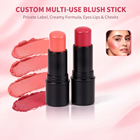 Stick de blush noir en stock pour marque privée, blush minéral de haute qualité pour le visage, stick de blush rose, blush crème mat et scintillant