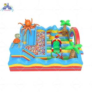 Gonflable grand amusement coloré ville avec piscine pour boule d'océan par usine