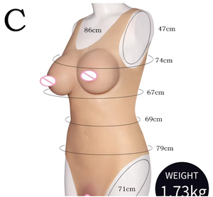 逼真的男性硅胶紧身衣，带有乳房形状和手臂变性假阳具 - Product Image 3
