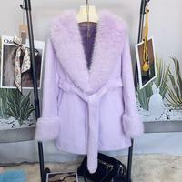 Nouveau Manteau Long et Élégant à Grand Col en Fourrure, Protection Environnementale, Fausse Fourrure de Vison Européenne, Imitation Fourrure de Renard, Manteau en Peluche, Personnalisation Prise en Charge