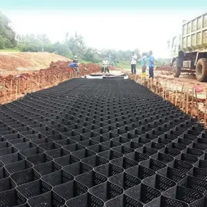 شركة تصنيع مواد البناء بناء قاعدة الطرق HDPE قرص العسل Geocell تثبيت التربة السيطرة على تآكل - Product Image 1