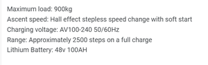 รถเข็นพลังงานไฟฟ้า900กก. 600กก. 400กก. 300กก. พร้อมบันไดไฟฟ้าแบบเลื่อนได้สำหรับปีนเขารถยกแบบสามล้อ - Product Image 2