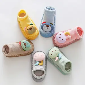 Baby shoes new born baby socks cotton Shoes indoor With Rubber calcetines children Sole thermal non-slip socks