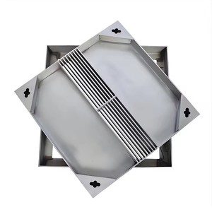 Onzichtbare putdeksels van 201 304 roestvrij staal en ijzer C250 voor gemeentelijke wegen en decoratieve rioolafdekkingen voor de gemeenschap - Product Image 1
