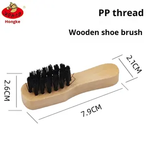 निर्माता थोक होको/ओएम मॉडल 100 जूता ब्रश लकड़ी का हैंडल नायलॉन पीपी ब्रिस्टल फ्लैट हेड सफाई धूल हटाने - Product Image 3