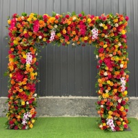 Arche de fleurs de mariage en soie artificielle réaliste de luxe, faite à la main, personnalisable, nouveau style, vente directe d'usine, toile de fond de mariage