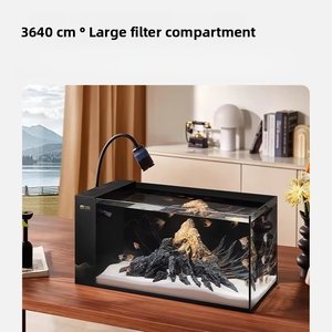 אקווריום שולחני שקט YEE Ultra Clear עם פילטר צד משולב, אקווריום אקולוגי, 91% העברת אור, מיכל זרימה. - Product Image 4