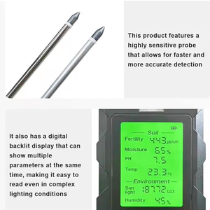 Nuevo equipo de prueba de suelo 6 en 1 Ph Sensor digital <span class=keywords><strong>Luz</strong></span> <span class=keywords><strong>solar</strong></span> Humedad Fertilidad <span class=keywords><strong>Detector</strong></span> de suelo - Product Image 5