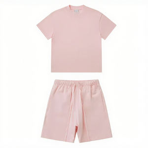 2025 Set di <span class=keywords><strong>pantaloncini</strong></span> da uomo con collo alto con Logo personalizzato completo estivo in due pezzi bianco - Product Image 4