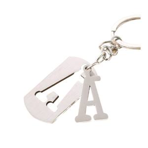 Initiale personnalisée A - Z lettre Options porte-clés en acier inoxydable Alphabet porte-clés personnalisé monogramme cadeau pour hommes femmes - Product Image 1
