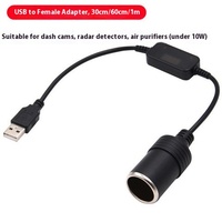 Câble de charge pour enregistreur 5V 12V, chargeur GPS, USB vers prise allume-cigare, câble d'alimentation pour purificateur d'air de voiture électronique pour chien
