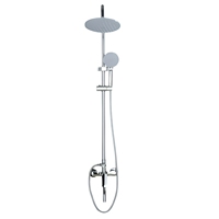 Système de douche pluie classique 3 fonctions avec bec de baignoire, en cuivre robuste, vanne en céramique, finition chrome poli, pour usage hôtelier, garantie 5 ans