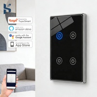 Interrupteur intelligent personnalisable à 4 voies avec prise en charge Zigbee, ligne neutre + L, courant max. 10A, application Smart Life, produit d'interrupteur intelligent
