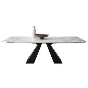 <span class=keywords><strong>Mesa</strong></span> de <span class=keywords><strong>Comedor</strong></span> <span class=keywords><strong>Extensible</strong></span> Moderna de 55'' a 78.78'' para 8 o 10 <span class=keywords><strong>Personas</strong></span>, Tablero de Piedra Sinterizada con Base de Metal, Diseño <span class=keywords><strong>Extensible</strong></span> - Product Image 2