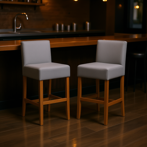 <b>Set</b> <b>Of</b> 2 30-Inch Fabric <b>Barstools</b> With Solid Wood Frame Modern Contemporary Bar Furniture Home Bar Stool - Product Image 2