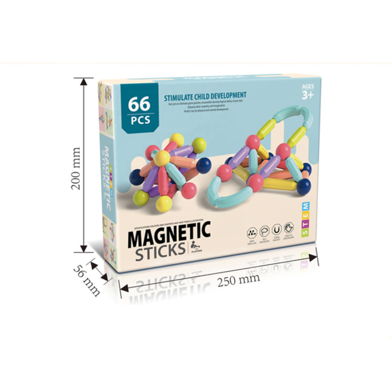 66pcs 3D Magnetic Building Blocks and