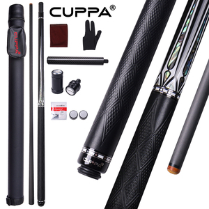 Juego de Taco de Billar de Fibra de Carbono CUPPA DC-1 de 58 Pulgadas, Taco de Billar Profesional con Eje de Baja Deflexión Pro Taper y Punta de 12.5 mm para Adultos - Product Image 1