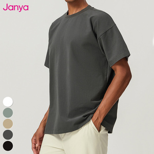 Magliette da corsa traspiranti a girocollo larghe magliette sportive di alta qualità a maniche corte in cotone T-Shirt da ginnastica per gli uomini - Product Image 3