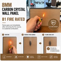 Panel Dinding Veneer Kayu Kristal Karbon 5mm Tahan Air, Motif Serat Kayu, untuk Interior Rumah, Ruang Tamu Modern, Nyaman, Ukuran Dapat Disesuaikan