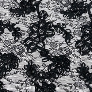 Tela de Encaje de Malla <span class=keywords><strong>con</strong></span> Patrón de <span class=keywords><strong>Flores</strong></span> de Poliéster No Elástico, Bordada <span class=keywords><strong>con</strong></span> Lentejuelas y Tul Elegante, para Vestidos de Novia - Product Image 4