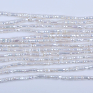Collier de perles d'eau douce naturelles de Zhuji, perles baroques irrégulières, perles longues à trou droit, cure-dent, produit semi-fini, perles en vrac - Product Image 5