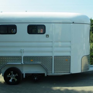 HERUI China Stock 2-Horse Semi-<b>trailer</b> Customized Western Saddle Double Axle Electric Brakes 4T Payload 5925x2290x2600mm <b>Trailer</b> - Product Image 2