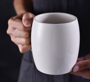 Mug à café en céramique blanc classique, grande tasse en grès personnalisable avec logo pour hôtel, restaurant, café, bureau, vente en gros, cadeau de mariage - Product Image 4