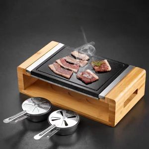 Meilleures ventes : Ensemble complet de pierres de cuisson, <span class=keywords><strong>plaque</strong></span> de cuisson pour steak, gril de table et <span class=keywords><strong>pierre</strong></span> de cuisson BBQ intérieure en roche de lave froide - Product Image 4