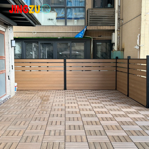 Clôture de jardin en bois composite WPC moderne 2026, faible entretien, haute adhérence, grain de bois, clôture gazonnée, intimité totale ou partielle, en plastique - Product Image 1