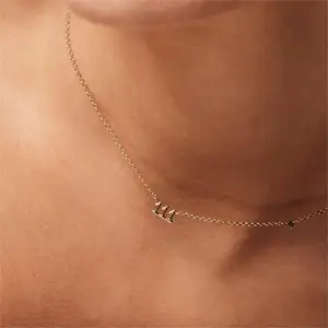 Angelo collana di diamanti digitali con taglio in acciaio inox a tre maglie numero ciondolo catena per matrimonio o regalo