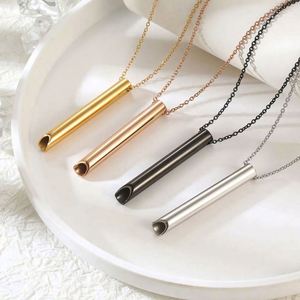 Collier de méditation et de pleine conscience avec sifflet, pendentif en acier inoxydable, accessoire de relaxation et de concentration pour le Nouvel An et Noël - Product Image 3
