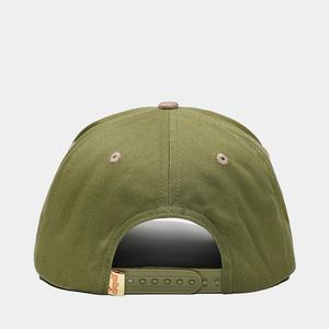 OEM Custom Logo 5 Panel Unstructured Cotton Woven Patch <b>Snapback</b> <b>Cap</b> Contrast Color Slightly Curved Brim Hat - Product Image 6