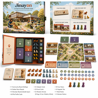 Jeu de société éducatif personnalisé sur le thème de la sauvetage des animaux, avec composants réutilisables, plateau de jeu pliable en carton pour la vente au détail et les cadeaux