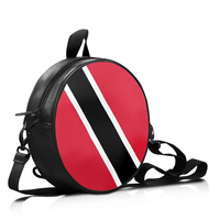 Sac circulaire en cuir PU avec drapeau national de Trinité-et-Tobago, bandoulière réglable, sac à bandoulière pour femme