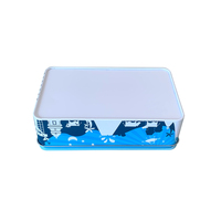 Boîte en fer-blanc, fabrication personnalisée, boîte de rangement de dessin animé bleu, présentoir de Collection de décoration, boîtes en fer-blanc pour bijoux, jouets alimentaires