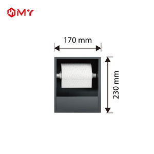 Boîte à mouchoirs et porte-serviettes en papier encastré mural moderne en acier inoxydable pour la douche et la salle de bain - Product Image 6