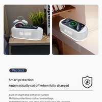 2025 Pengisi Daya Cepat 15W Lampu Malam LED Suhu Waktu Alarm Dropshipping Produk Pengisian Daya Nirkabel Meja Bersertifikat ROHS