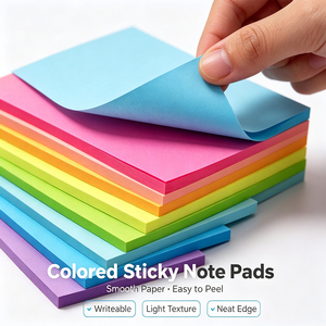 Blocs-notes autocollants colorés SK, blocs-notes adhésifs inscriptibles, couleurs vives pour le bureau et l'école - Product Image 4