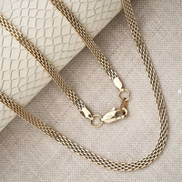 Colliers tendance en acier inoxydable, chaîne tressée en maille, plaqué or 14K 18K, bijoux pour femmes, 5 mm, hypoallergénique, résistant à l'eau