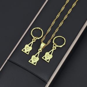 JXX Fashion Custom Wholesale High Quality Brass Classic Kiribati <b>Set</b> 24K <b>Gold</b> Plated Drop <b>Earrings</b> Pendant for Weddings Gifts - Product Image 2