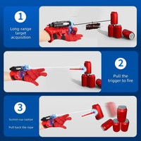 Jouets éducatifs amusants pour enfants, ensemble lanceur de figurines en plastique, jouet lanceur héros pour poignet, jouets Spider-Man souples