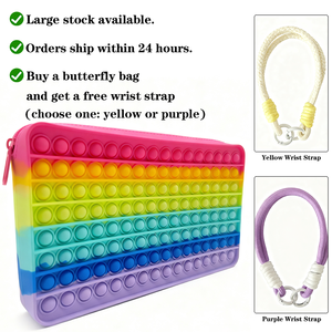 Bolsa de Maquillaje de Silicona Arcoíris, Organizador de Cosméticos, Suave al Tacto, Fácil de Limpiar, Gran Capacidad, para Brochas de Maquillaje, Cosméticos y Viajes - Product Image 3