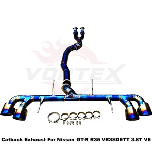ระบบท่อไอเสียแบบตรง Vortex Direct Fit ขนาด 102 มม. สีฟ้าไทเทเนียมเบิร์นท์ สำหรับรถยนต์นิสสัน GT-R R35 ระบบเพิ่มสมรรถนะ ขายส่งจากผู้ผลิต - Product Image 5