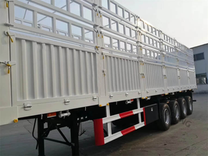 Stake Semi-<b>Trailer</b> 3 Axle 12R22.5 Tires 5-10 Ton Payload Steel Construction 9.5x2.5x3.5m Animal Transport Cargo Fence <b>Trailer</b> - Product Image 2