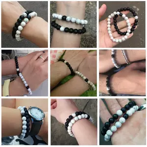 Hot 2 stks/set 7 Stijl Natuursteen Yoga Kralen Armband, Kralen Armband Mannen Vriend Gift Charm Sieraden