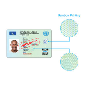 Imprimante de cartes instantanée personnalisée avec cartes d'identité de sécurité en PVC, PETG, PC pré-imprimées et laminage holographique pour <span class=keywords><strong>NID</strong></span> et banque - Product Image 2